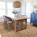 IRONGATE Jute Handspun Area Rug - Premium Jute Handwoven Reversible Chunky Textured Tan Beige Neutral Throw Accent Rug Carpet - Rustic Farmhouse Living Room Bedroom Den Study Décor - 5' x 8' Natural