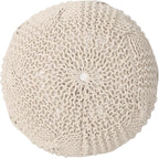 Christopher Knight Home Ansel Knitted Cotton Pouf, Beige