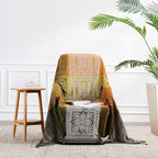 Boho Couch Cover, Bohemian Throw Blanket Tassels Hippie Decor Covers Sofa Chair loveseat Furniture Bed， Bohemian Tribal Fringe slipcover (Green, 60x75)…
