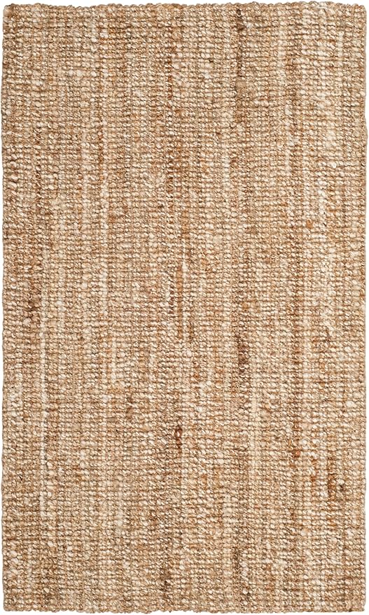 SAFAVIEH Area Rug 3x5 - Natural Fiber Collection - Natural & Ivory, Handmade Jute, Farmhouse Style, Chunky Textured Thick Pile (NF447N)