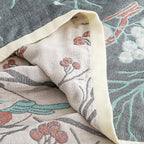 Scientific Sleep Magpie on Hawthorn Tree 100% Cotton Muslin Blanket Throw Cover for Bed Couch Sofa Cozy Soft Reversible Bedding Blanket Bedspread Coverlet Full Queen 80 in x 90 in