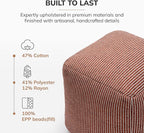 Anji Mountain Pouf Ottoman Foot Rest, Handmade Ottoman Pouf, Comfortable Foot Stool, Decorative Floor Seating for Living Room Decor, Bedroom & Home Décor Accent - Teak