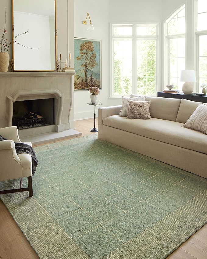 Loloi Chris Loves Julia Francis Collection FRA-02 Green/Natural 8'-6" x 12' Area Rug
