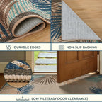 LIVEBOX Modern 3x5 Jute Outdoor Patio Rug, Washable Rugs for Entryway Porch, Tropical Leaf Boho Farmhouse Carpet, Non Slip Front Door Mat for Outdoor Indoor Entryway Guestroom Decor (Olive 3'x5')