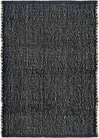 Black 8x10 Cotton Jute Rug Braided Construction - Farmhouse Woven Carpet - Mid-Century Modern Floor Covering for Bedroom Living Room, 8' x 10'