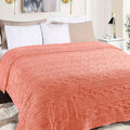 Superior Fleece Boho Jacquard Blanket, Decorative Blankets for Bedroom, Sofa, Fuzzy, Plush, Fluffy, Soft, Cute Room Decor, Beautiful Cover, Comfort Essentials, Arctic Collection, Full/Queen, Blush
