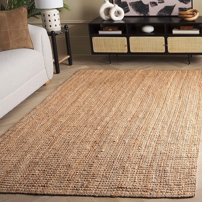 SAFAVIEH Natural Fiber Collection Accent Rug - 4' x 6', Natural, Handmade Farmhouse Jute, Ideal for High Traffic Areas in Entryway, Living Room, Bedroom (NF730C)