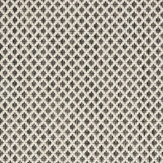 Nourison Home Courtyard Ivory Charcoal 8' x Round Area Rug - Easy Clean, Non Shedding, Bed Room, Living Room, Dining Room, Kitchen (8' x Round)