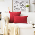 Home Brilliant Throw Pillow Cover 26 x 26 Linen Decorative Euro Sham Red Pillow Cover for Couch Sofa Patio, 26x26 inches(66cm), Burgundy
