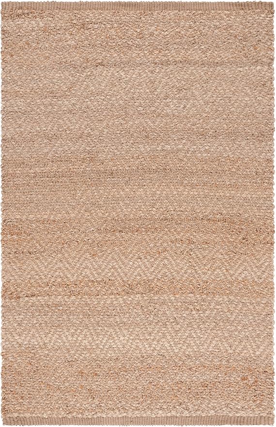 SAFAVIEH Natural Fiber Collection Accent Rug - 4' x 6', Natural, Handmade Farmhouse Fringe Jute, Ideal for High Traffic Areas in Entryway, Living Room, Bedroom (NF731A)