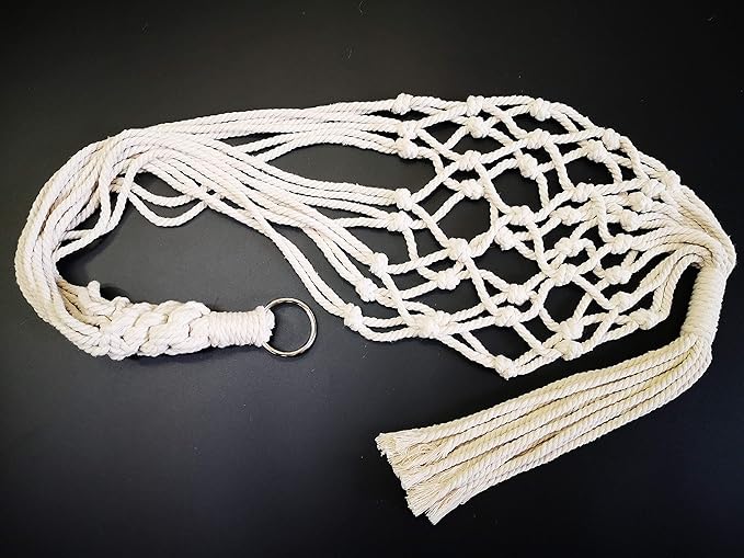 Macrame Plant Hanger Hanging Planter Hanging Net Basket Cotton Rope 52 Inch for 10 inch Pot, Pot and Plant Excluded (Beige)