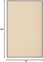 SAFAVIEH Area Rug 6x9 - Natural Fiber Collection - Maize & Grey, Sisal, Woven Design with Border (NF141G)