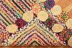 Runner Area Rug - 2.6x4 Feet Multicolor Cape Code Chindi Cotton Jute Rug Geometric Kilim Rug Indoor Outdoor Use Carpet Flatweave Rugs for Bedroom Bedside Runner Kitchen Hallway & Stair