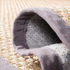 SAFAVIEH Area Rug 8' Round - Natural Fiber Collection - Natural & Dark Grey, Seagrass, Basketweave Pattern with Border (NF114Q)
