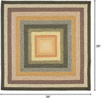 SAFAVIEH Washable Rug Outdoor Braided Collection - 3' Square, Multi, Handmade & Reversible, Non-Shedding & Easy to Clean, Ideal for Patio, Backyard, Mudroom (BRD308A)