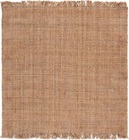 SAFAVIEH Natural Fiber Collection Area Rug - 6' Square, Natural, Handmade Jute, Ideal for Living Room, Bedroom, Dining Space (NF602A)