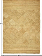 Premium Quality Jute Rug 3 Square Kilim Area Rug Hand Braided Jute Geometric Pattern Beige Hand Woven Boho Flatweave Carpet Indoor Outdoor Rugs for Kitchen Garden Terrace Yoga Mat