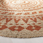 SAFAVIEH Natural Fiber Round Collection 6' Round Orange NF802B Handmade Boho Mandala Braided Jute Area Rug
