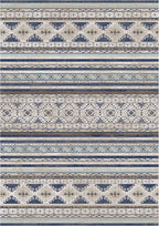 RUGSURE Washable Area Rugs 4' x 6' - 1/6 Thick - Moroccan-Inspired -Stain & Water Resistant Non-Slip - Resistant Rug for Living Room, Bedroom, Nursery, Pet & Child Friendly (Blue and Brown)