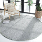 SAFAVIEH Natural Fiber Collection 9' Round Grey NF730F Handmade Farmhouse Premium Jute Area Rug