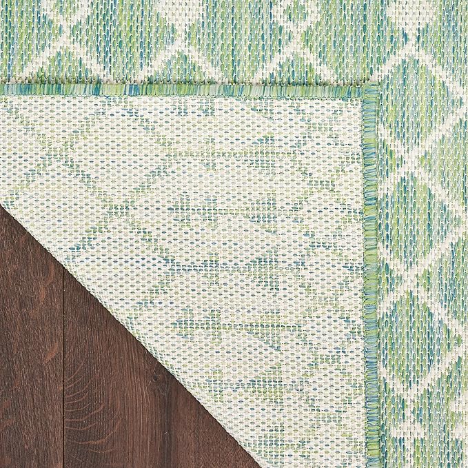 Nourison Home Positano Blue Green 6' x 9' Area Rug - Easy Clean, Non Shedding, Bed Room, Living Room, Dining Room, Kitchen (6' x 9')