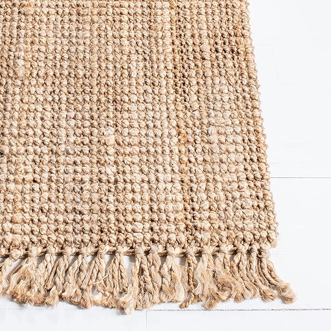 SAFAVIEH Natural Fiber Collection 2' x 3' Natural NF809A Handmade Woven Fringe Jute Entryway Living Room Foyer Bedroom Accent Rug
