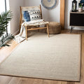 SAFAVIEH Area Rug 6x9 - Natural Fiber Collection - Marble & Linen Color, Sisal, Woven Design with Border (NF143B)
