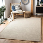 SAFAVIEH Area Rug 6x9 - Natural Fiber Collection - Marble & Linen Color, Sisal, Woven Design with Border (NF143B)