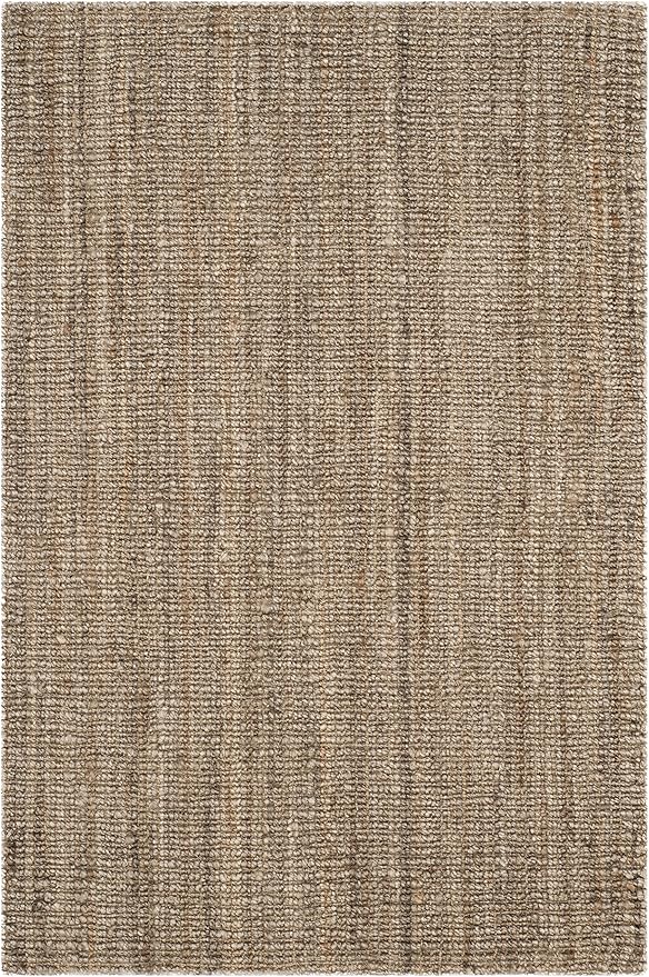 SAFAVIEH Area Rug 3x5 - Natural Fiber Collection - Natural & Grey, Handmade Jute, Farmhouse Style, Chunky Textured Thick Pile (NF447M)