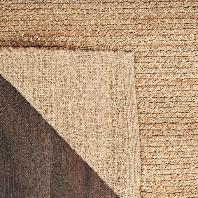 Nourison Home Natural Jute Natural 4' x 6' Area Rug - Easy Clean, Non Shedding, Bed Room, Living Room, Dining Room, Kitchen (4' x 6')