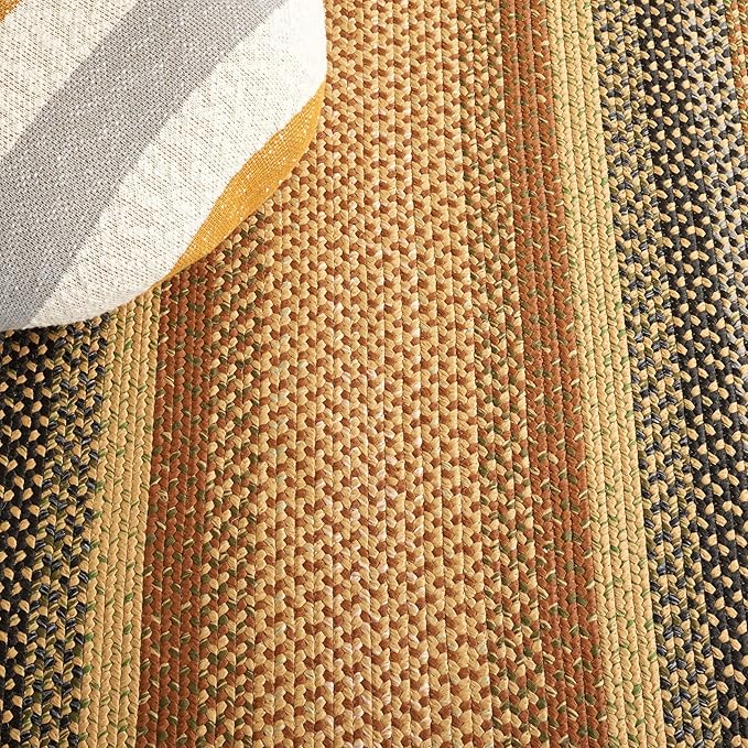 SAFAVIEH Washable Rug Outdoor Braided Collection - 2'3" x 16' Runner, Multi, Handmade & Reversible, Non-Shedding & Easy to Clean, Ideal for Patio, Backyard, Mudroom (BRD308A)