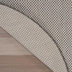 Nourison Home Courtyard Ivory Charcoal 5' x Round Area Rug - Easy Clean, Non Shedding, Bed Room, Living Room, Dining Room, Kitchen (5' x Round)