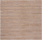 SAFAVIEH Natural Fiber Collection Area Rug - 6'6" Square, Grey & Natural, Handmade Boho Farmhouse Rustic Jute & Cotton Jute, Ideal for High Traffic Areas in Living Room, Bedroom (NFB654F)
