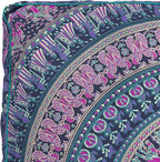 Popular Handicrafts Floor Pillow Cushion Cover - Hippie Mandala Square Ottoman Indian Elephant Camel Daybed Oversized Cotton Cushion Cover with Heavy Duty Zipper - Dog-Pets Bed, 35" Blue Pink