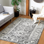 SAFAVIEH Area Rug 4x6 - Vintage Hamadan Collection - Grey & Ivory, Traditional Persian Design, Non-Shedding & Easy to Clean, Ideal for Living Room, Bedroom, Dining Space (VTH211G)