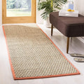 SAFAVIEH Natural Fiber Collection Runner Rug - 2'6" x 10', Natural & Rust, Seagrass, Basketweave Pattern with Border (NF114Y)