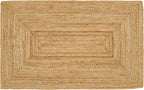 Hand Woven Jute Area Rug - 2’x3’ Feet - Rustic Beige Reversible Rectangular Rugs for Bedroom, Kitchen, Living Room - Vintage Natural Braided Entry Floor Décor Boho Jute Rug 2x3 Feet