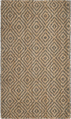 SAFAVIEH Natural Fiber Collection Accent Rug - 3' x 5', Natural & Grey, Handmade Jute, Ideal for High Traffic Areas in Entryway, Living Room, Bedroom (NF181D)