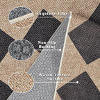 Checkered Easy Jute Rug 5x7 Outdoor Patio Rug Washable Area Rugs for Living Room Bedroom Non Slip Neutral Farmhouse Indoor Outdoor Carpet for Backyard Patio Office
