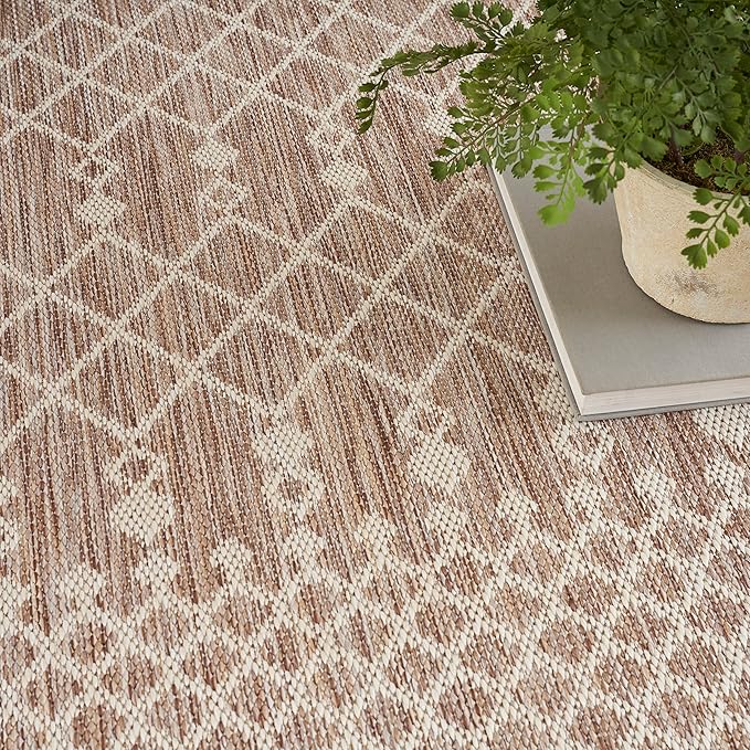 Nourison Home Positano Beige 7' x 10' Area Rug - Easy Clean, Non Shedding, Bed Room, Living Room, Dining Room, Kitchen (7' x 10')