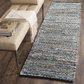 SAFAVIEH Cape Cod Collection Runner Rug - 2'3" x 6', Blue & Natural, Handmade Flat Weave Braided Jute & Cotton, Ideal for High Traffic Areas in Living Room, Bedroom (CAP363A)