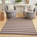 Nourison Home Positano Indoor/Outdoor Natural Ivory 7' x 10' Area Rug, Easy Cleaning, Non Shedding, Bed Room, Living Room, Dining Room, Deck, Backyard, Patio (7x10)