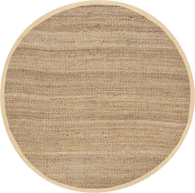 SAFAVIEH Natural Fiber Collection 9' Round Natural NF732A Handmade Farmhouse Premium Jute Area Rug