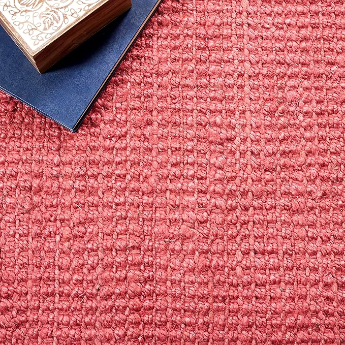 SAFAVIEH Natural Fiber Collection Runner Rug - 2'3" x 11', Red, Handmade Farmhouse Jute, Ideal for High Traffic Areas in Living Room, Bedroom (NF730D)