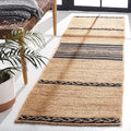 SAFAVIEH Natural Fiber Collection Runner Rug - 2'3" x 8', Natural & Black, Handmade Stripe Boho Farmhouse Rustic Braided Jute, Ideal for High Traffic Areas in Living Room, Bedroom (NFB262Z)