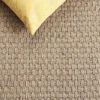 SAFAVIEH Area Rug 11x15 - Natural Fiber Collection - Large - Natural & Ivory, Seagrass, Basketweave Pattern with Border (NF114J)