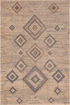 Nuloom Jonie Natural/Ivory, 4' x 6', Diamonds, Soft and Textured, High Traffic, Stain Resistant, Easy Clean, Durable, Machine Washable Area Rug for Bedroom, Living Room, Dining, Den, Foyer, Entryway