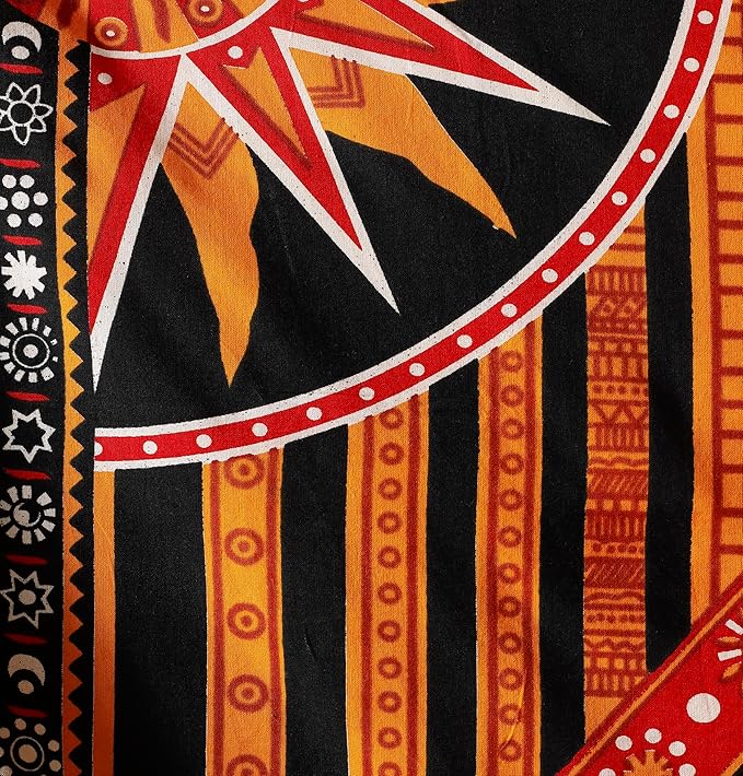 Popular Handicrafts Wall Hanging Tapestry For Bedroom Hippie Burning Sun and Moon Meditation Bohemian Hippy Psychedelic Design Indian Tapestries Bedspread 90 x 108 inches (230cm x 270cm) Green