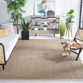 SAFAVIEH Area Rug 9x12 - Natural Fiber Collection - Large - Natural & Ivory, Seagrass, Basketweave Pattern with Border (NF114J)