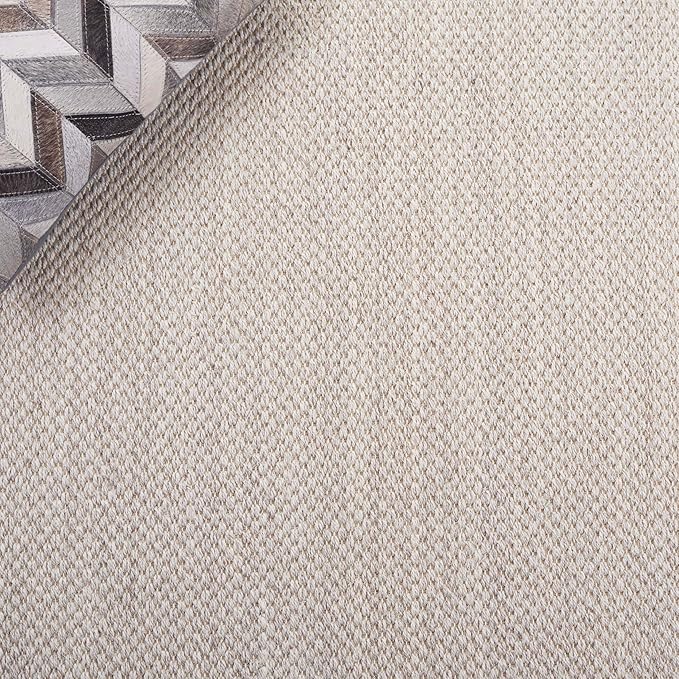 SAFAVIEH Area Rug 8x10 - Natural Fiber Collection - Large - Marble & Khaki, Sisal, Woven Design with Border (NF143E)